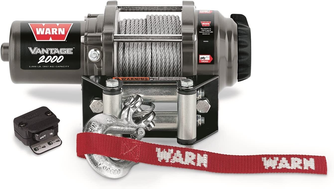 Warn Vantage 2000 Series 12 Volt DC Powered Electric ATV Winch 2000-Lb