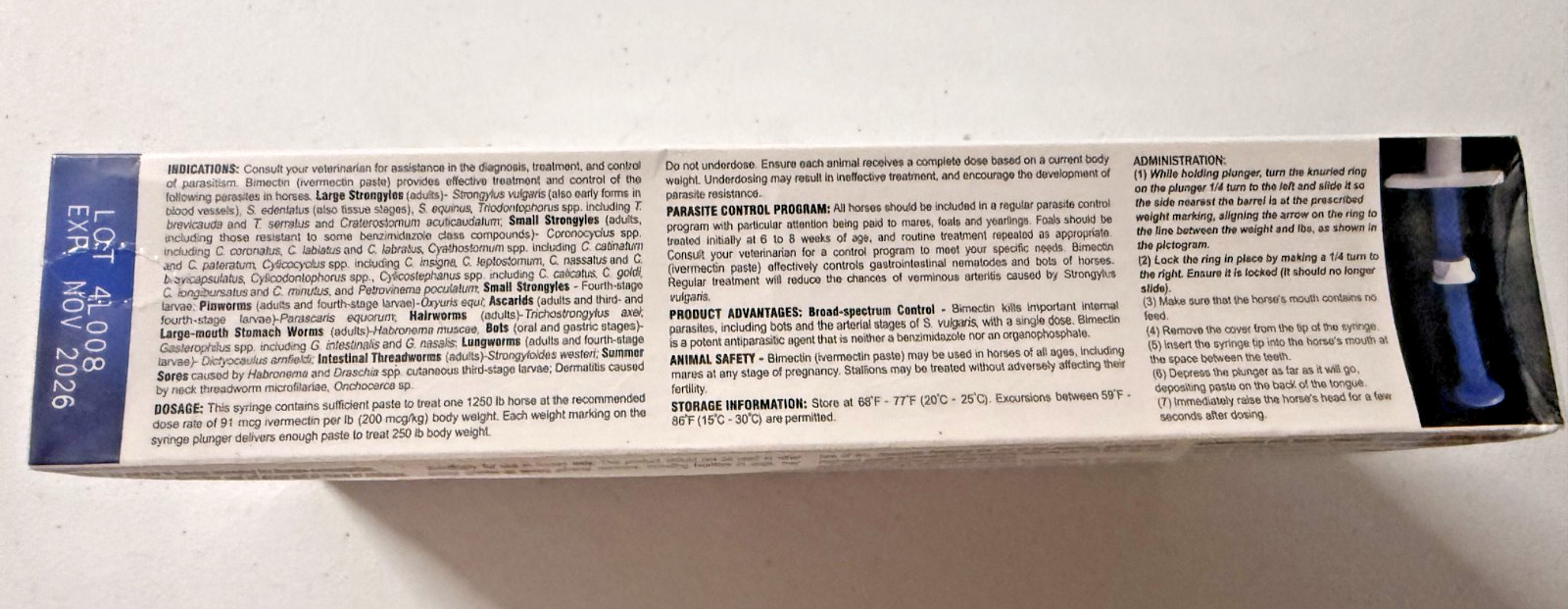 6 pack Paste Horse Dewormer Apple Flavor (6 DOSES) NIB