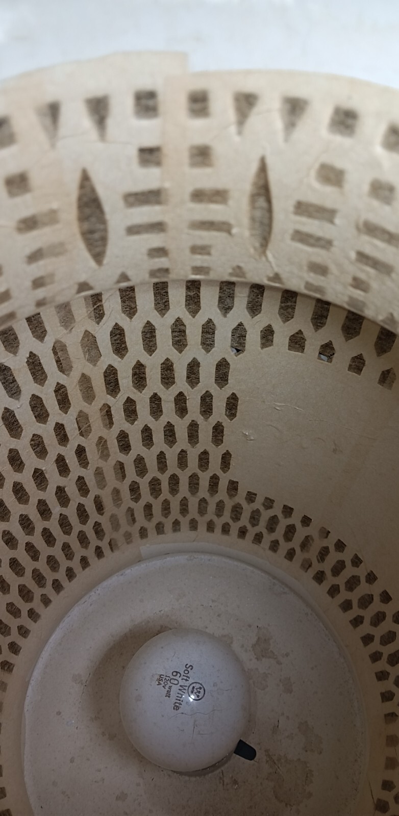 Vintage Blanc de Chine Pierced Reticulated Lamp Chariot Motif