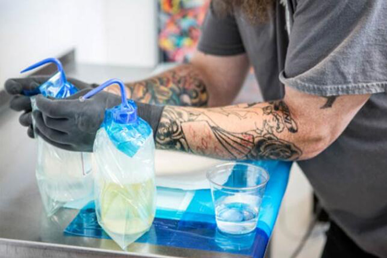 2x 16oz Cosco Green Soap Tattoo Stencil Wash and 1x 16oz Diffuser Squeeze Bottle