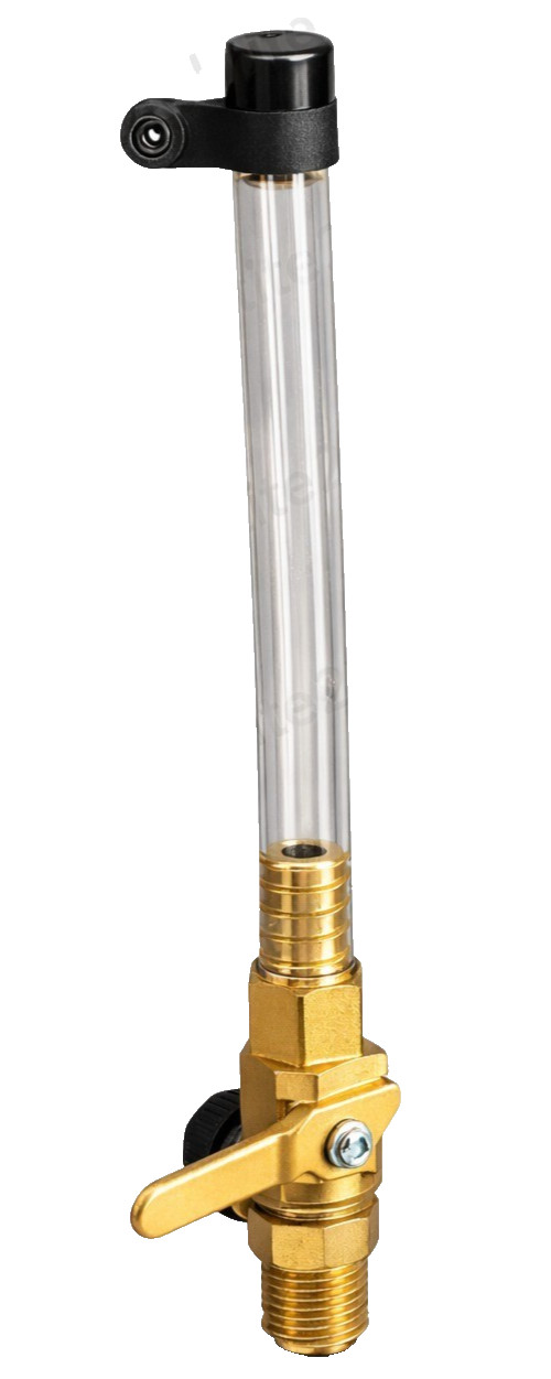 Central Boiler Water Level Sight Glass Gauge Assembly – Brass Valve & Clear Tube