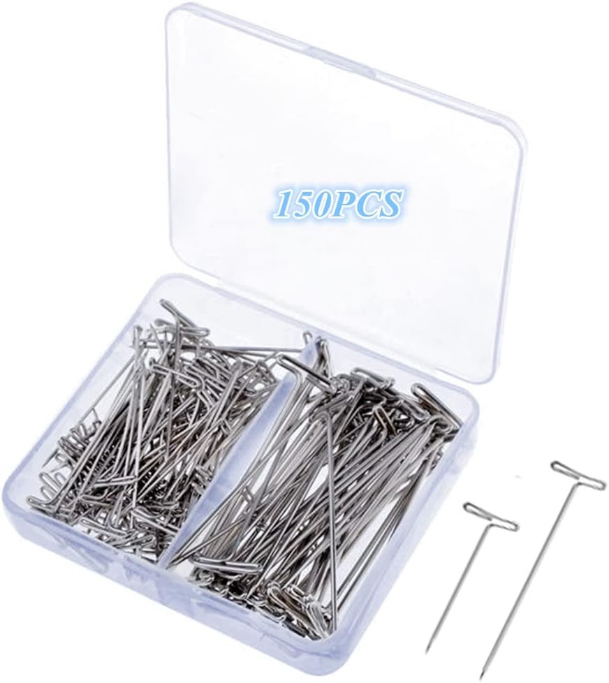 150 Pcs T Pins, Sewing Pins for Blocking Knitting, Modelling, Wig Making and Cra