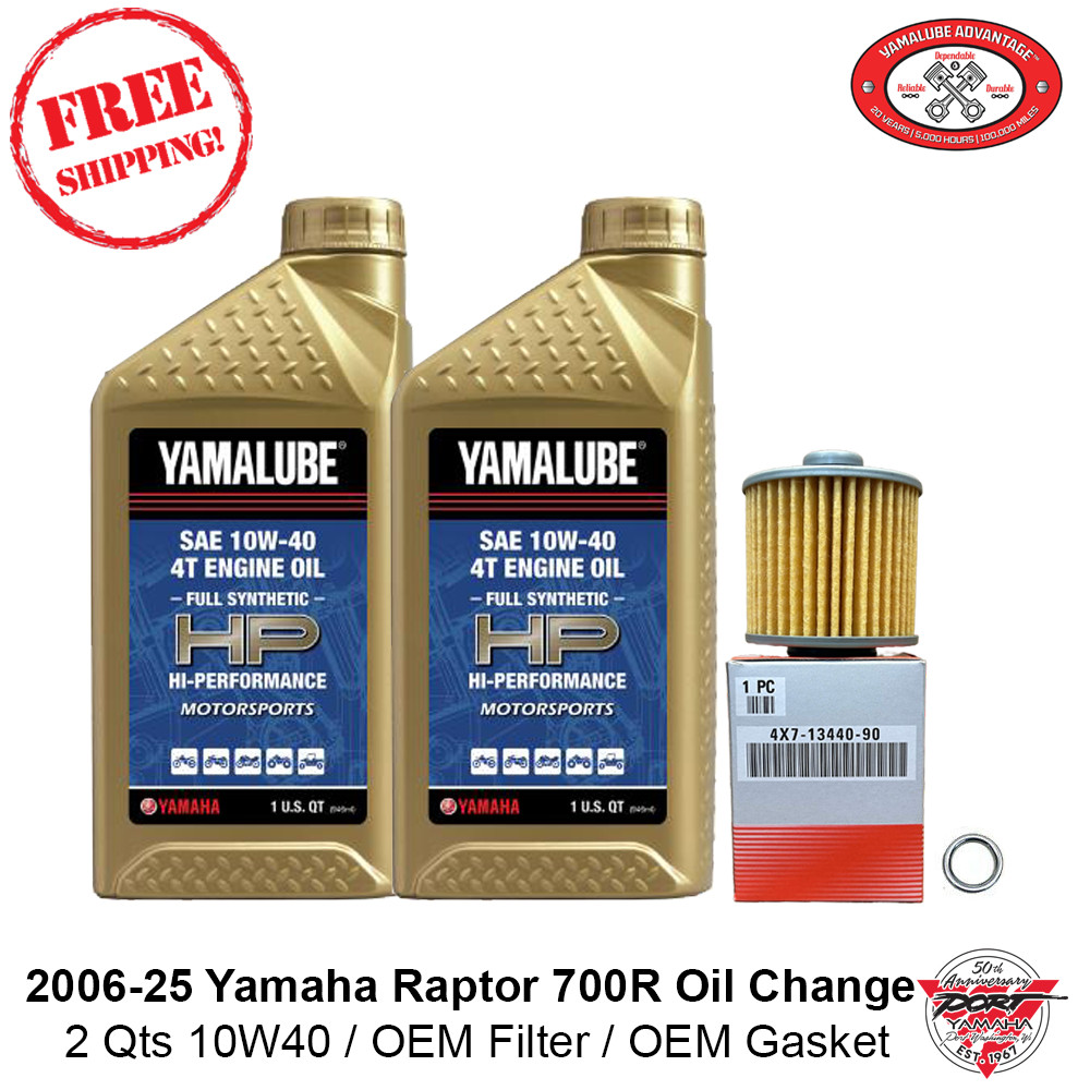 2006-25 Yamaha Raptor 700 Raptor 700R Oil Change Kit - Full Synthetic 10w40 OEM