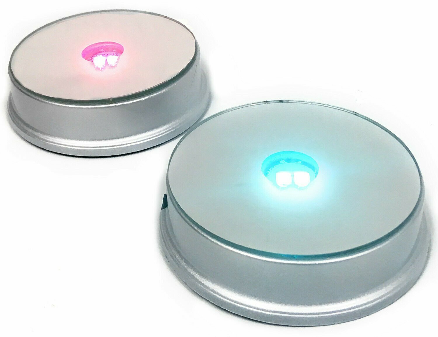 LED Colorful Light Crystal Figurine Display Stand Base-USA Seller - 2 Pack
