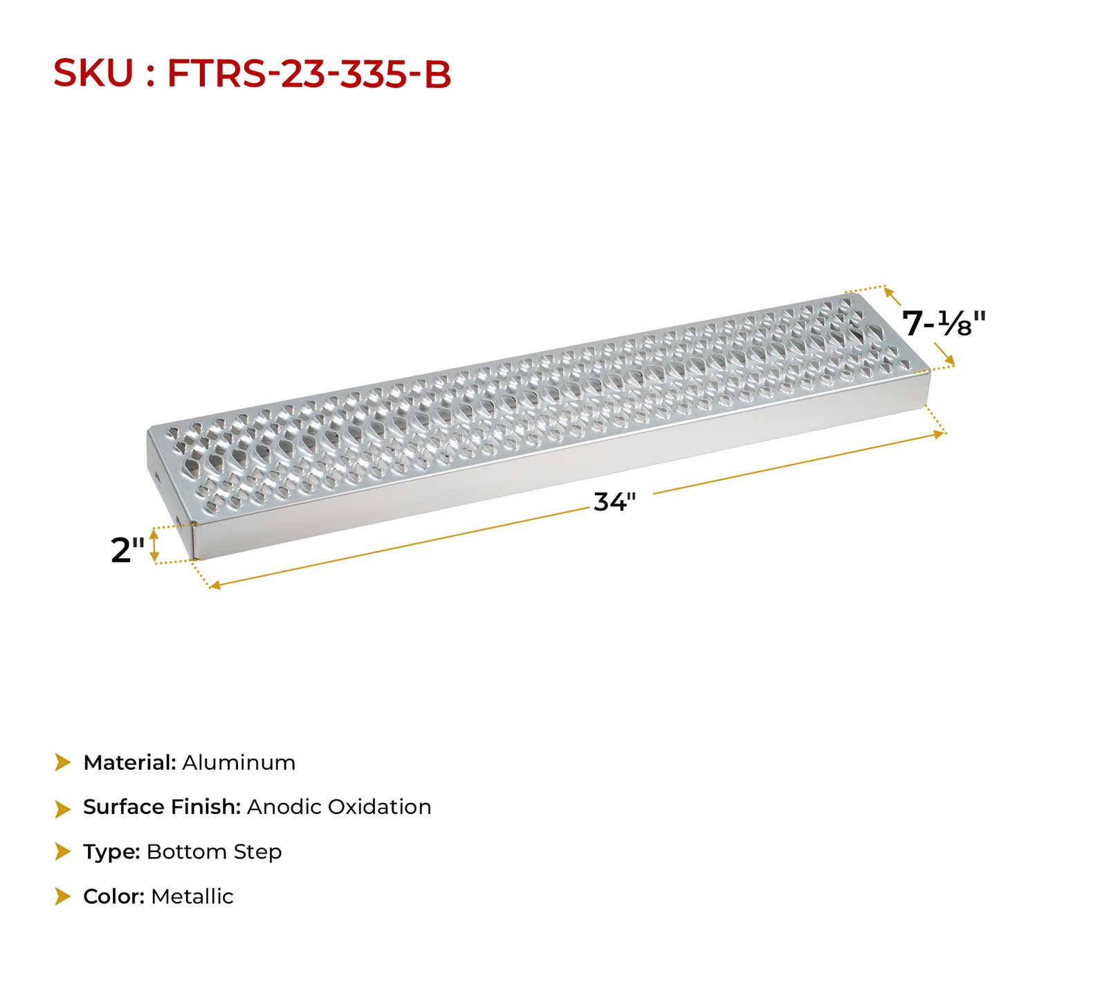 Top & Bottom Fuel Tank Step w/ Bracket Fits 23" Fuel Tank, Replaces Peterbilt...