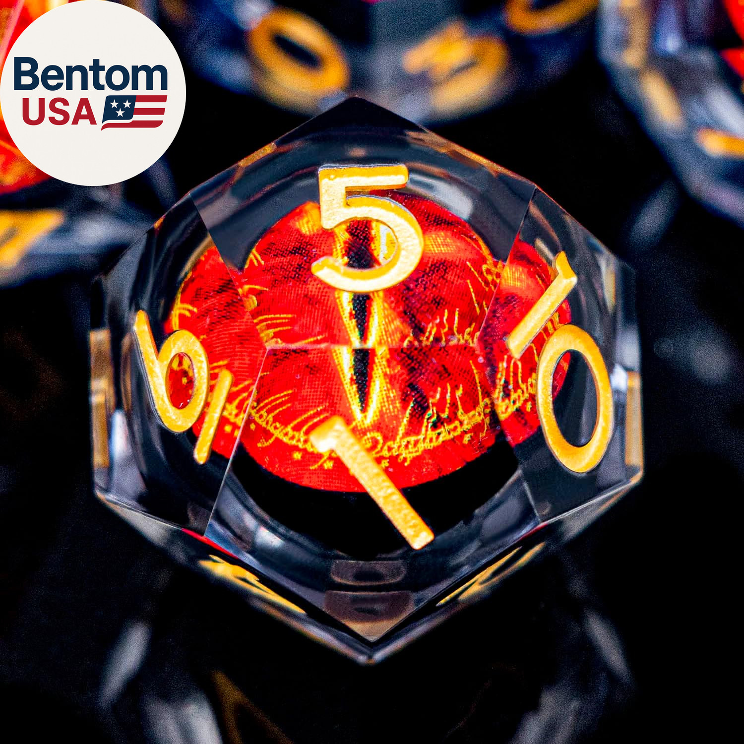 DND Gaze Eye Dice Set 7PCS Liquid Core Polyhedral Dice for Dungeons Dragons RPG