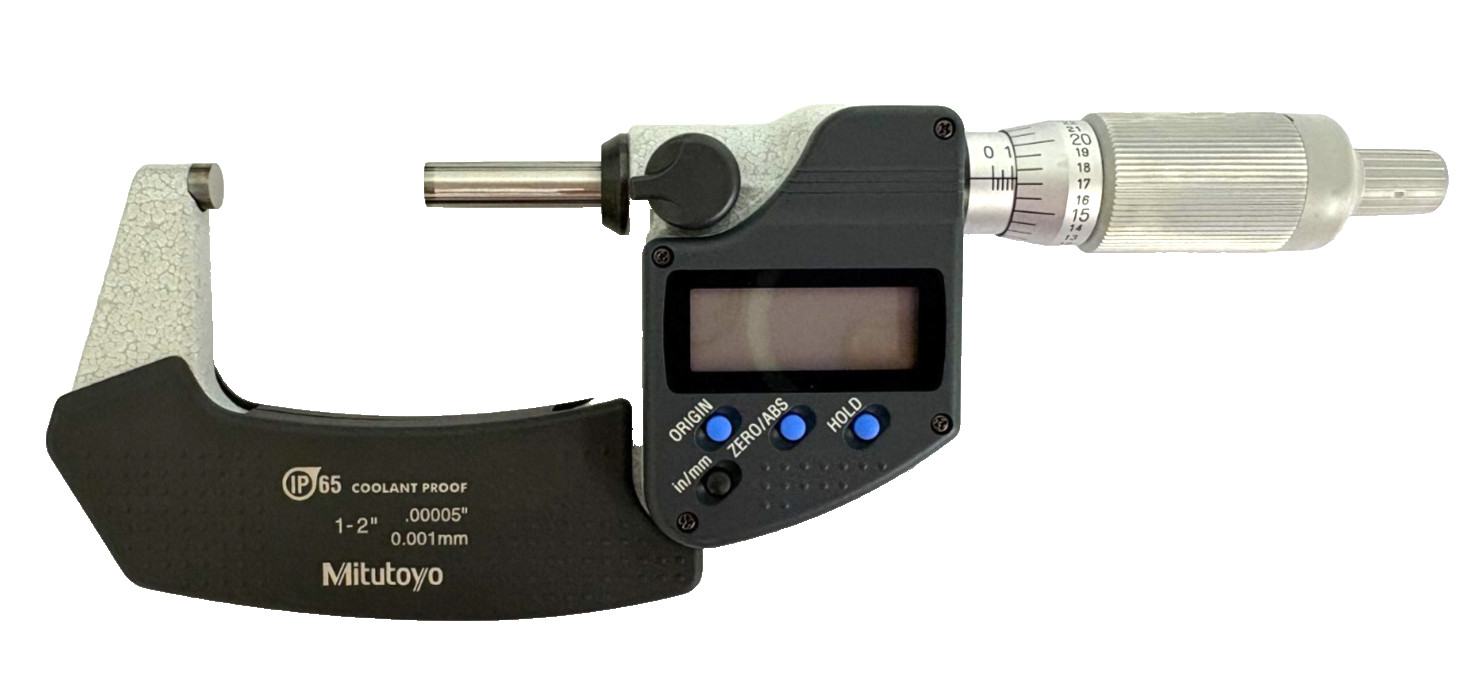 MITUTOYO 293-345-32 1-2" IP65 .0005" GRAD DIGITAL MICROMETER