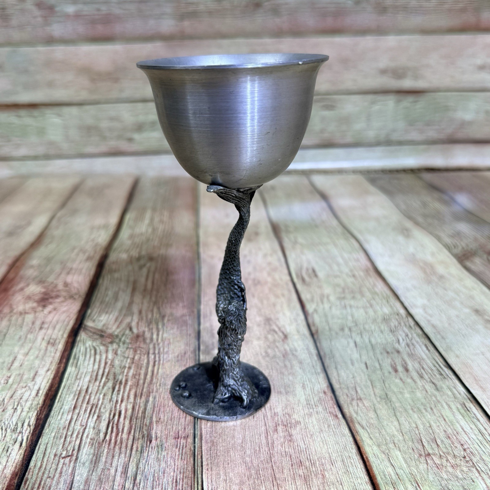 Vintage Maurus Gallo Pewter Mermaid Goblet 6.25 inches Renaissance