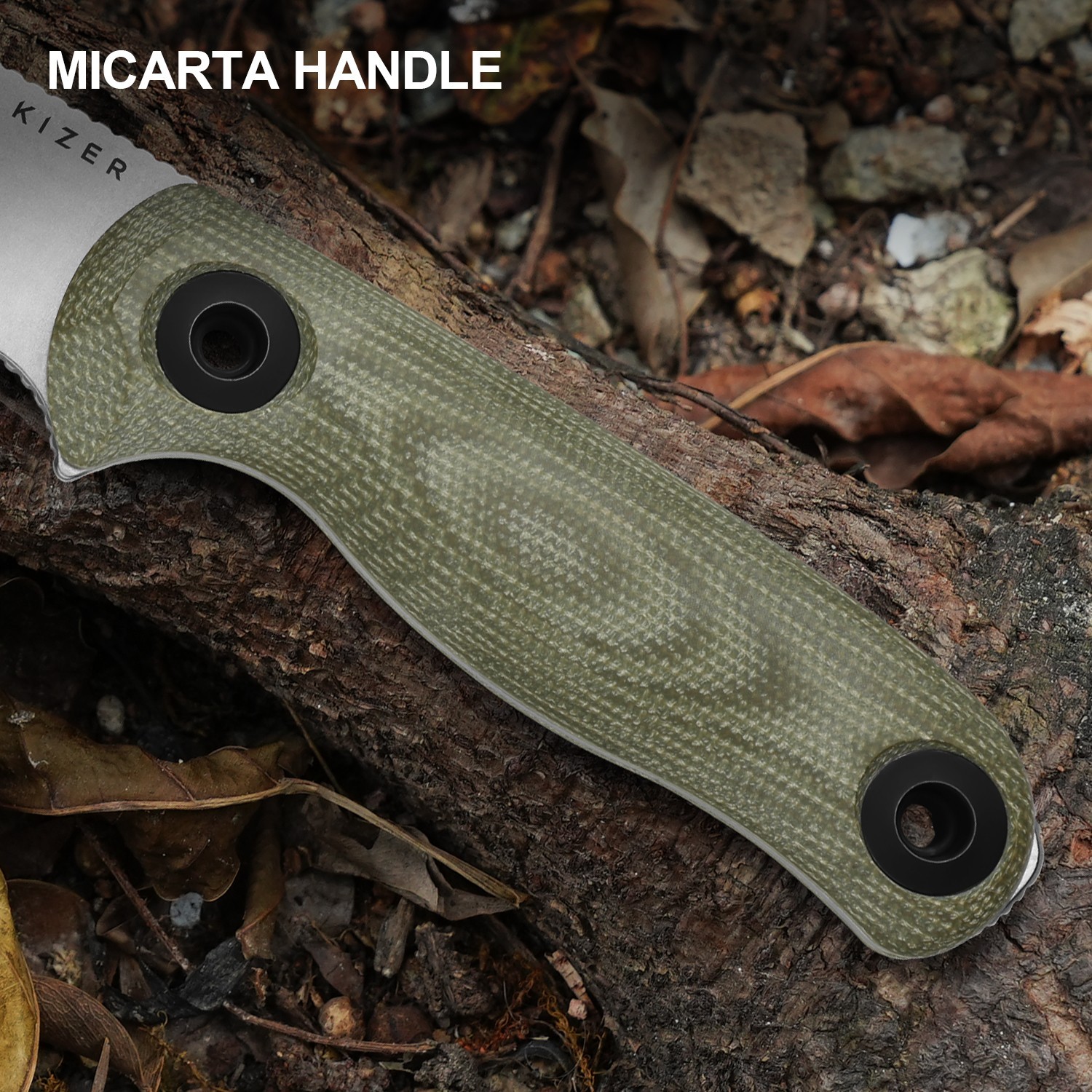 Kizer Drop Bear Fix 3 Fixed Knife 14C28N Blade Micarta Handle Medium Size 1101A2