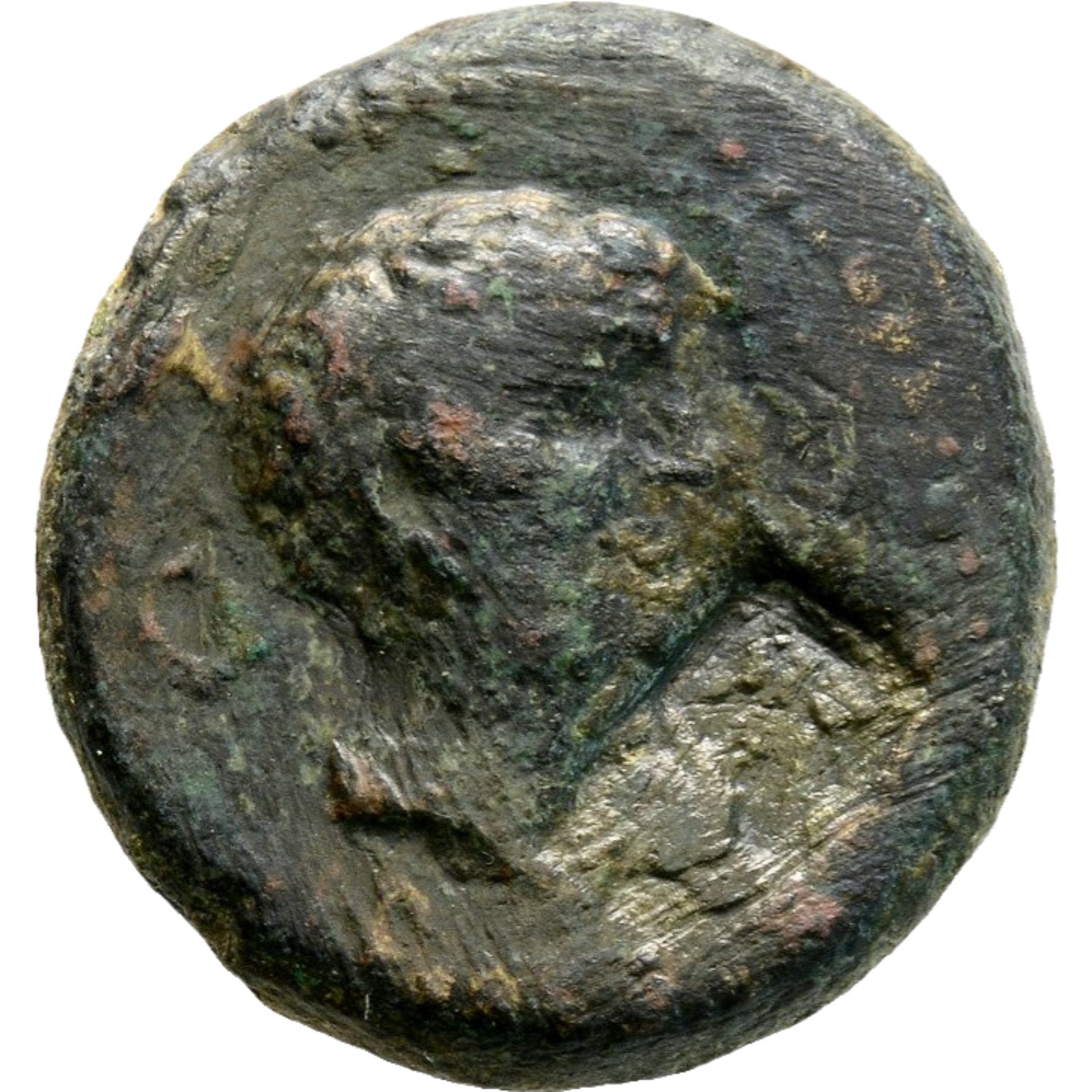 Roman Bronze Coin - Philippi Macedon 42 BC - Mark Antony - Writing board