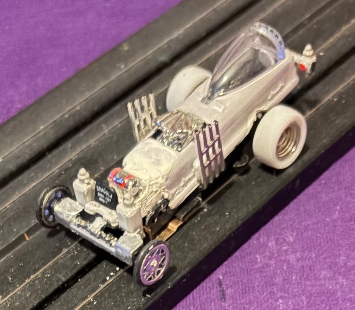 Grandpa Munster Dragula coffin White body hoslotcar Jag tr3 chassis never ran