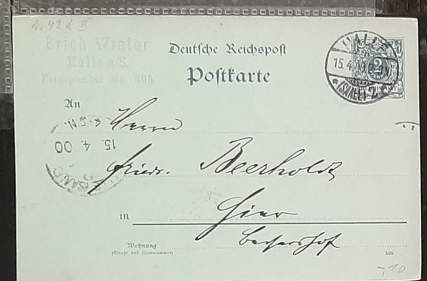 y(GER-865) GERMANY 1900 REICHPOST 2pf postal postcard used (3) different cards