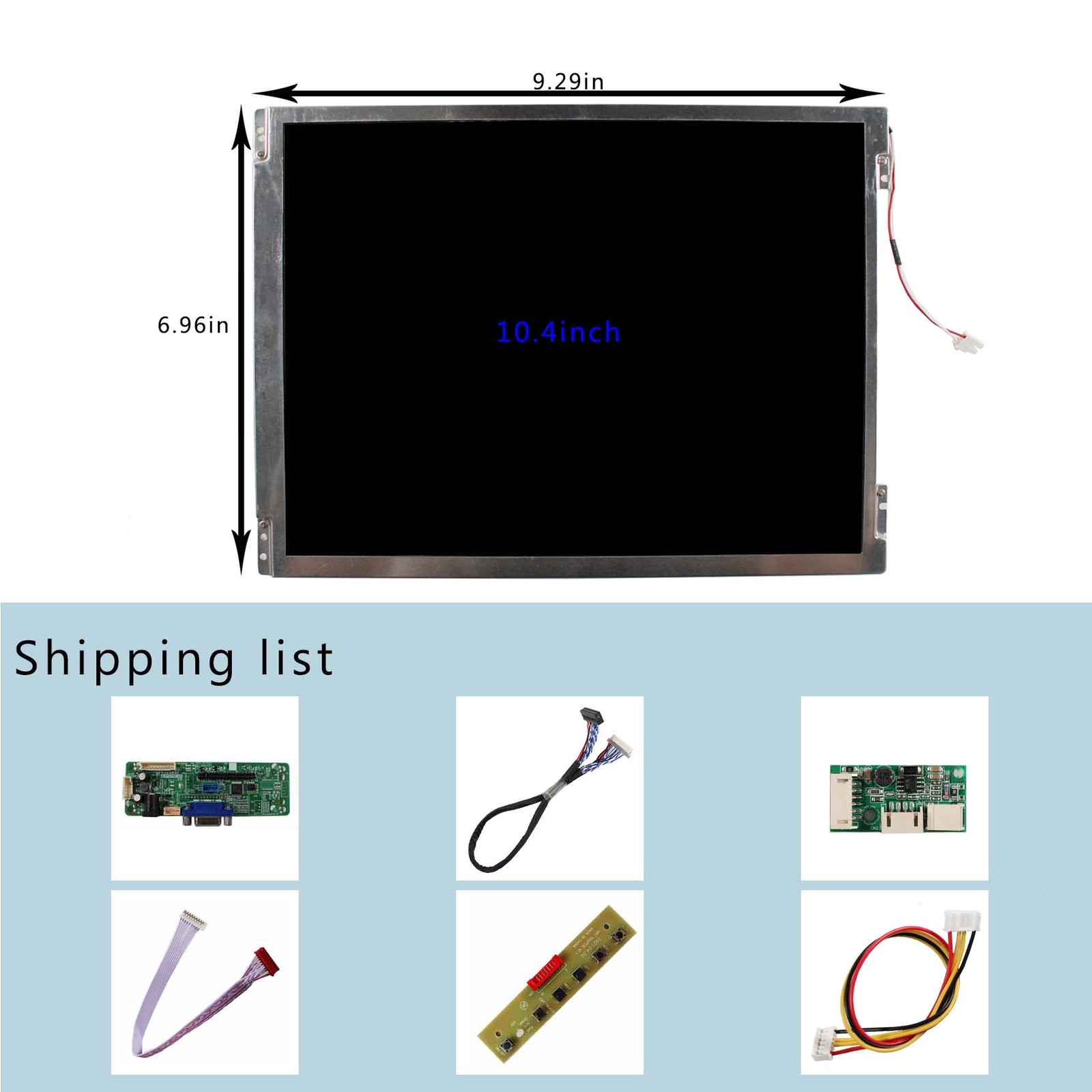 VGA LCD Controller Board 10.4" TM104SDH01 800x600 LCD Screen DIY LCD Monitor