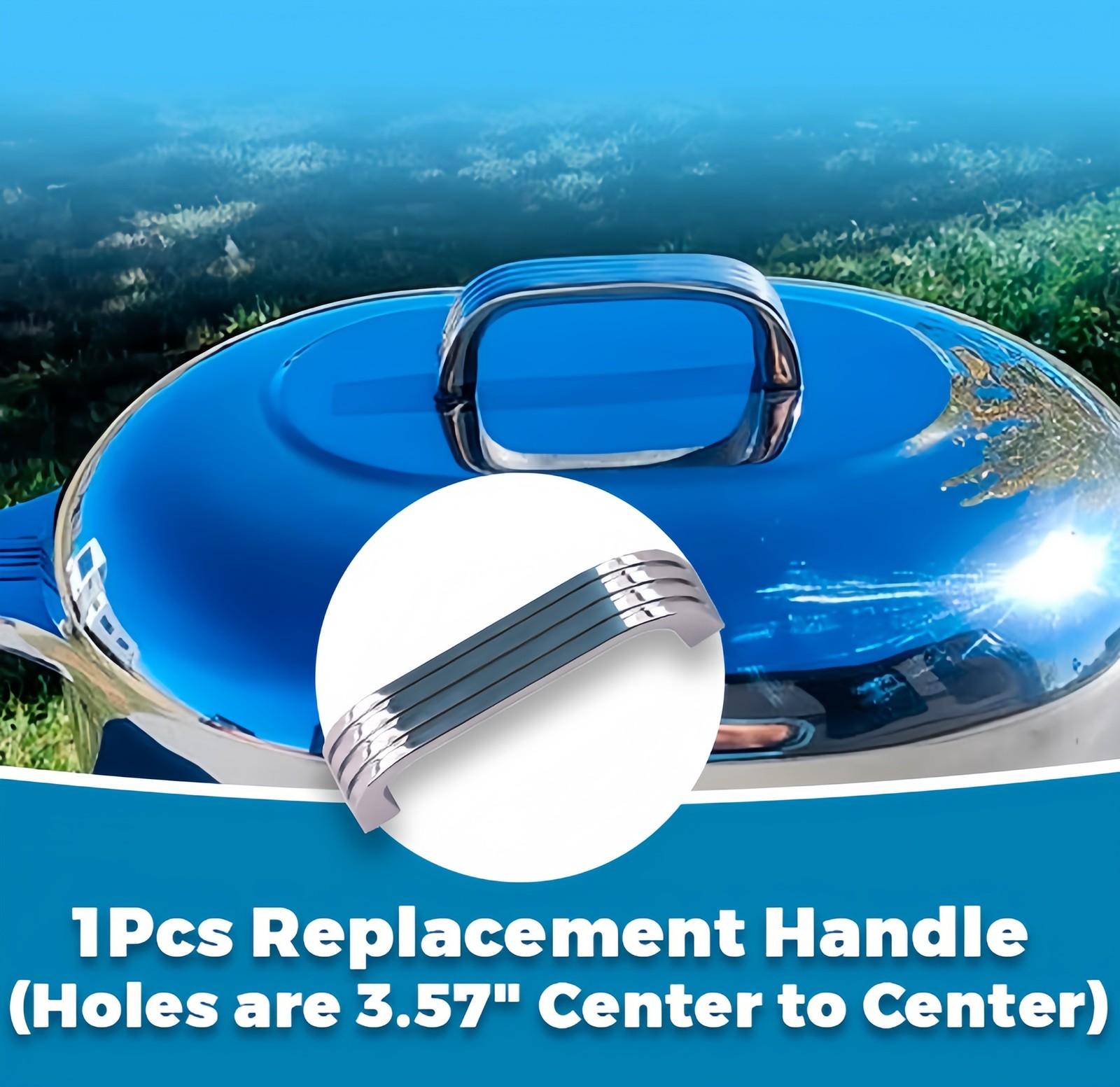 1x Replacement Handle For Magnalite,GHC Roasters,Round Pots 2 Holes are 3.57"