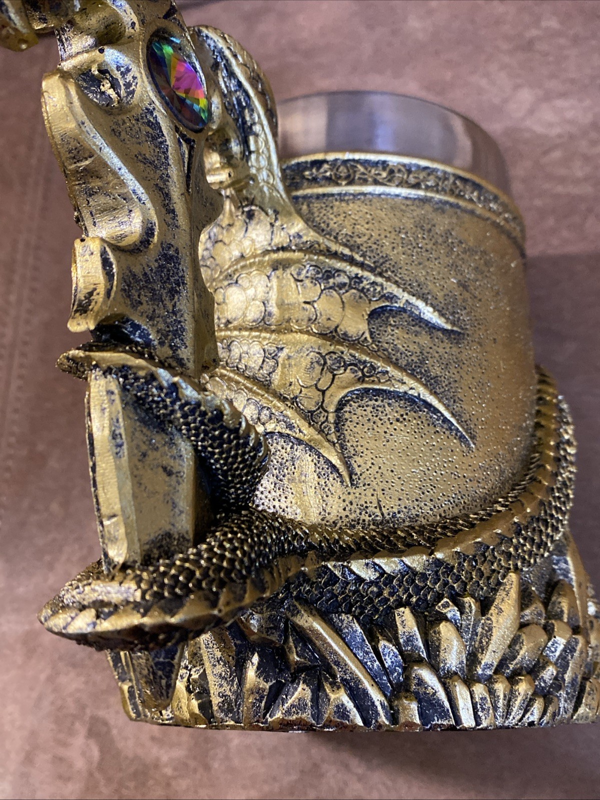 New Dungeon Dragon Jeweled Gemstone Sword Gold Drinking Mug Fantasy Mythical