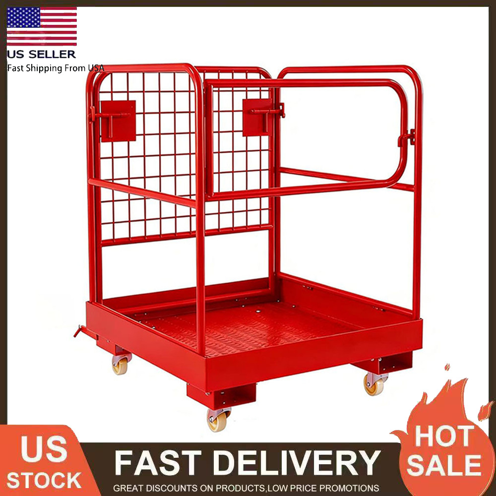 36''x36'' Forklift Work Platform Safety Cage Basket Heavy Duty 1200lbs Capacity