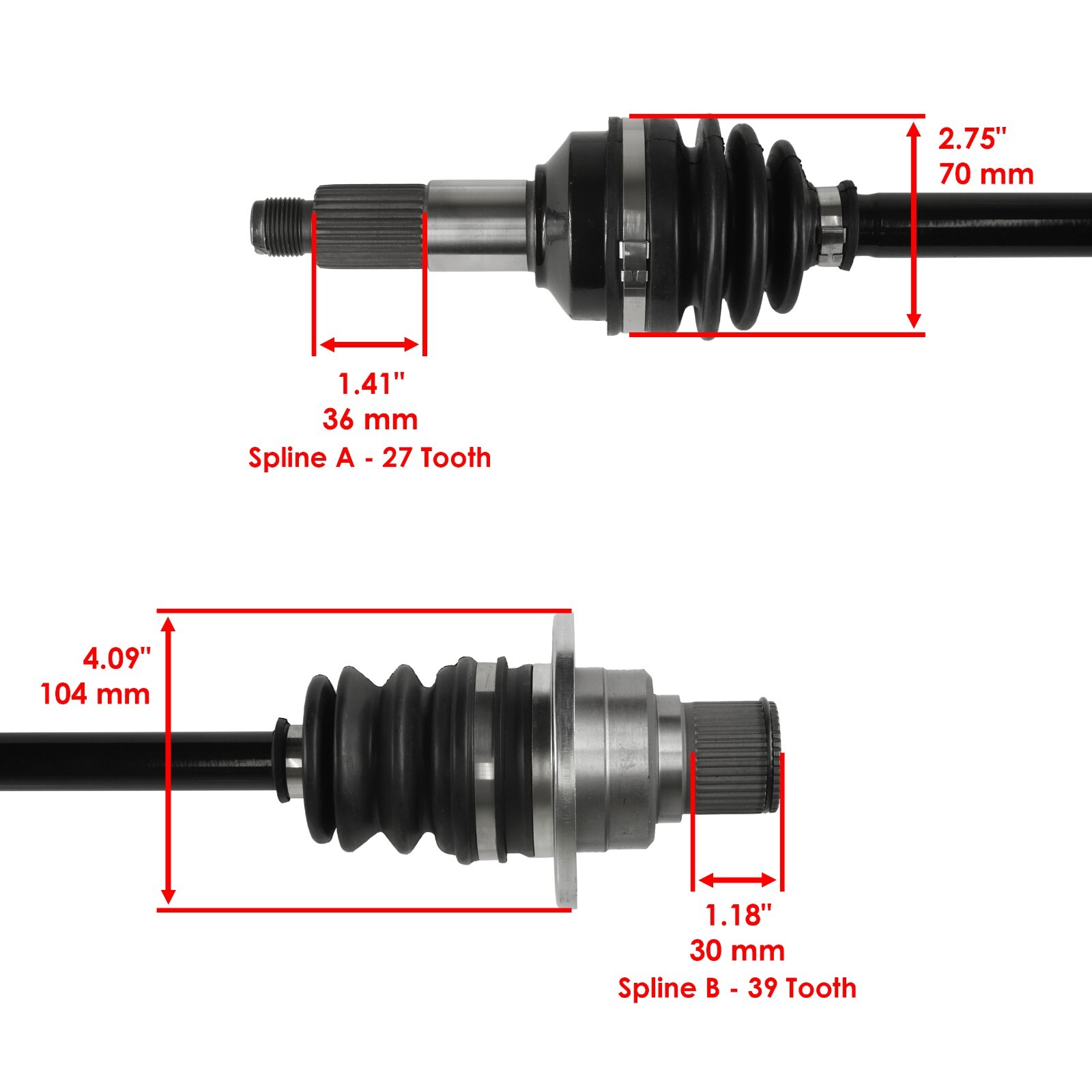 Rear Right Left Complete CV Joint Axles for Yamaha Grizzly 660 YFM660 4X4 03-08