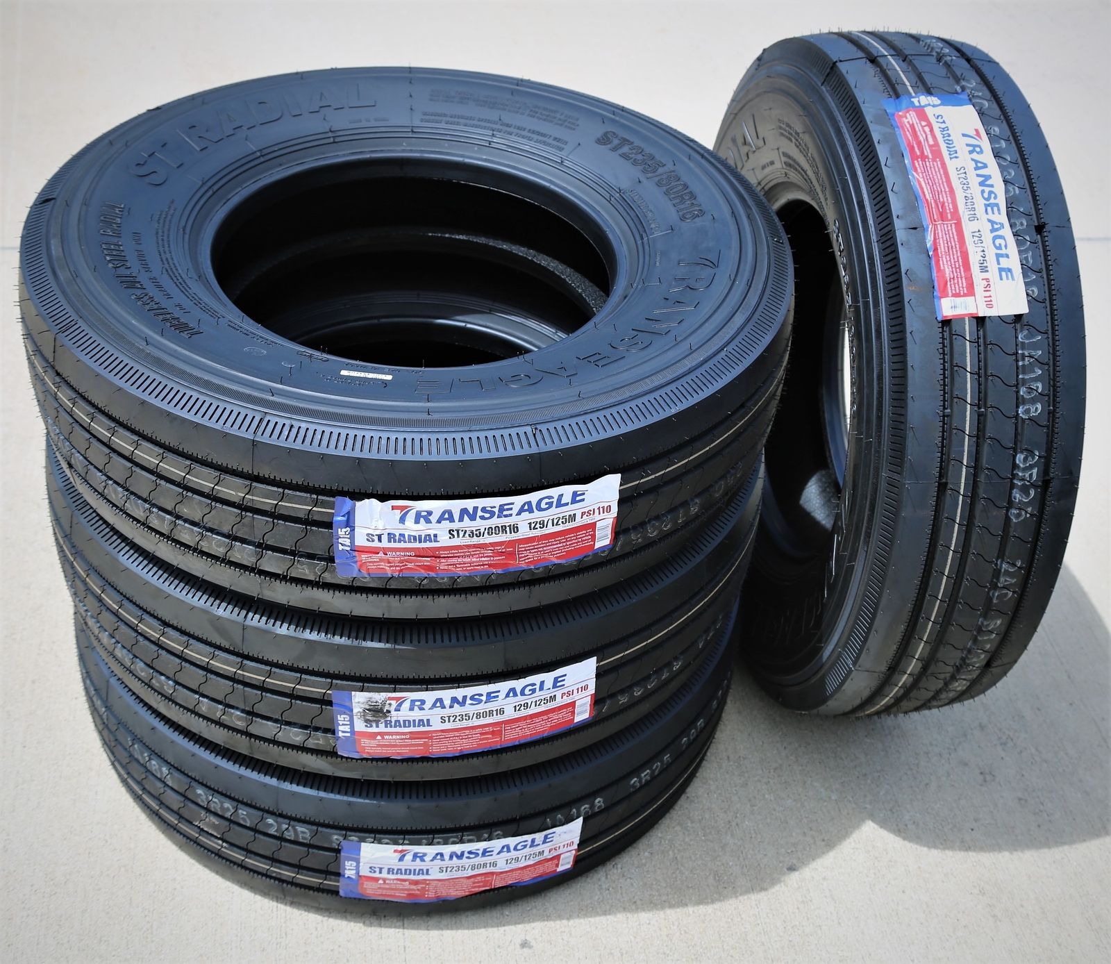 4 Tires Transeagle All Steel ST Radial ST 235/80R16 Load G 14 Ply Trailer