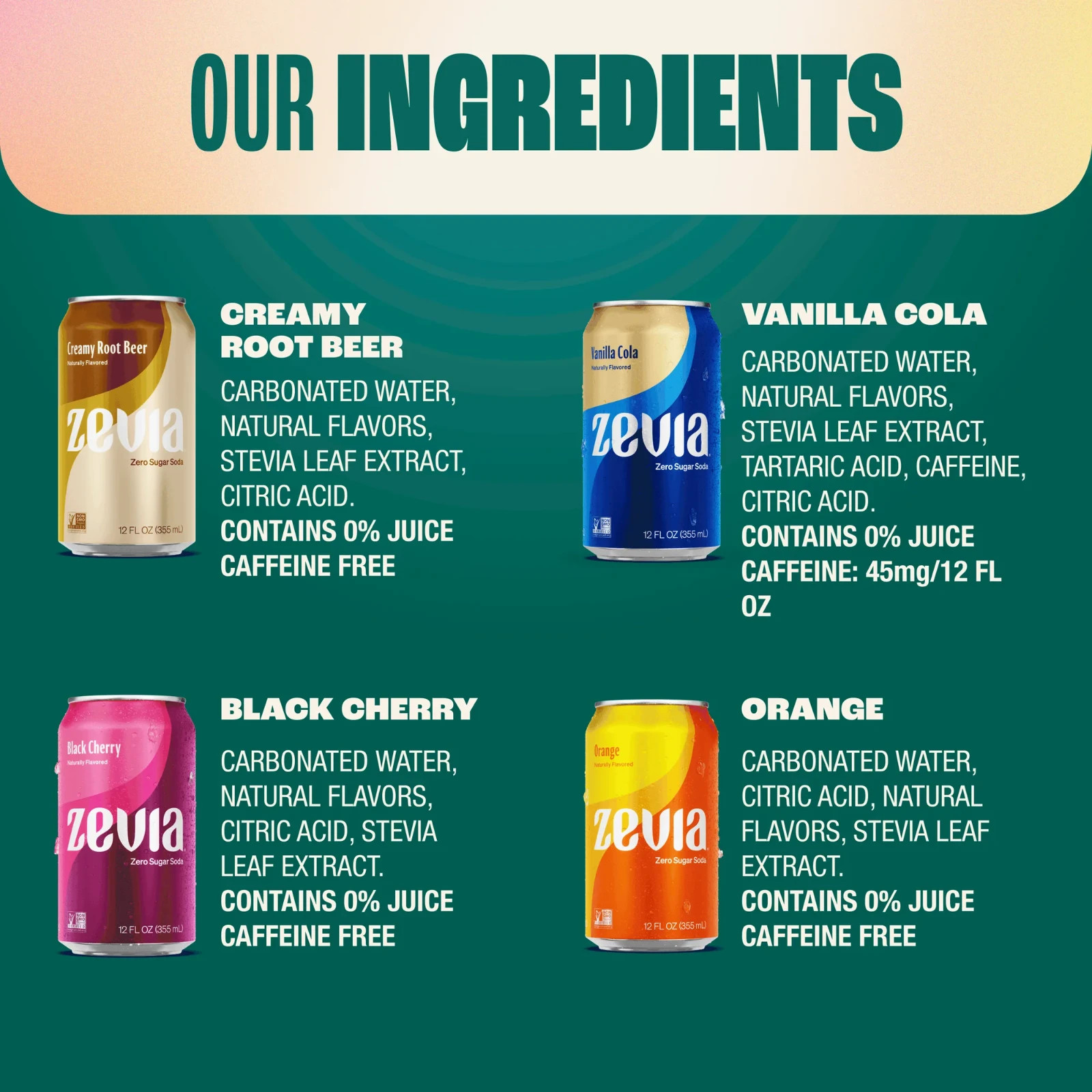 Zevia Zero Sugar, 0 Calorie Variety Soda, 12 fl oz, 8 Pack Cans, Fast Free Ship