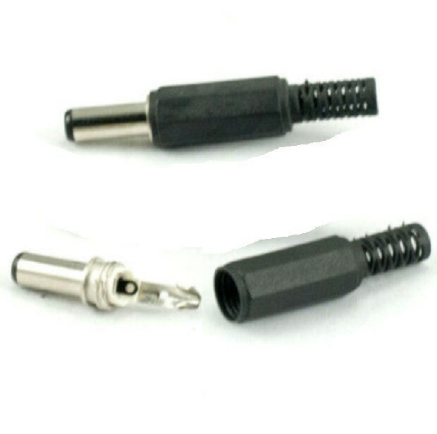 5-Pack 5.5x2.5mm *13 Male Solder DC Power Barrel Tip Plug Straight Connectors