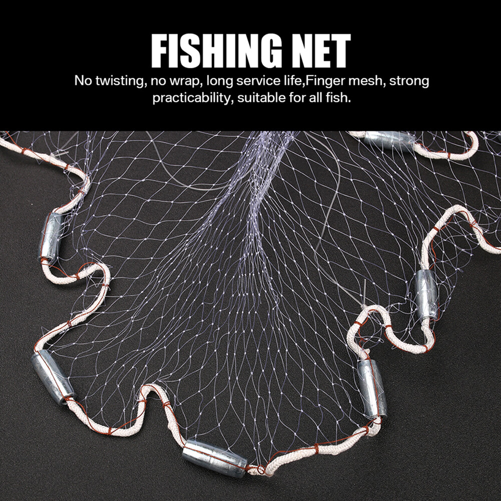 8/10/12/14/16FT Fishing Cast Net Bait Easy Throw Hand Cast Strong Nylon Mesh USA