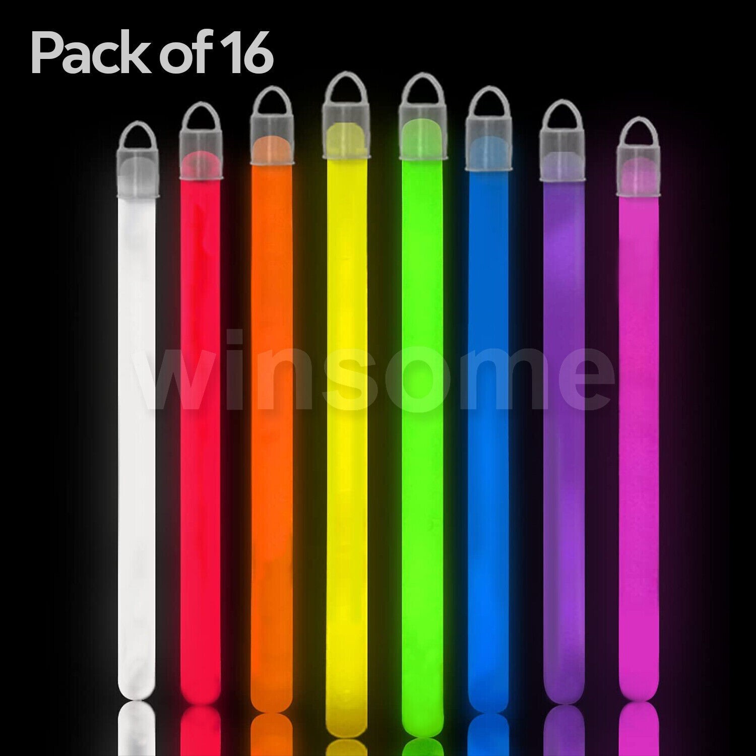 16pcs 8" Glow Sticks Bracelet Necklace Party Favors Glow Connector+String Random