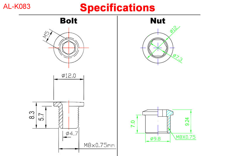 OMNI Racer WORLDS LIGHTEST Crankset Chainring Bolts Fits Shimano, Sram, BMX PINK