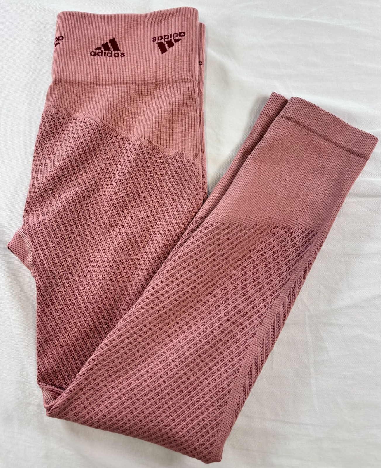 Adidas AeroKnit Womens 7/8T Training Tights Size Small HD1980 Burgundy Pink