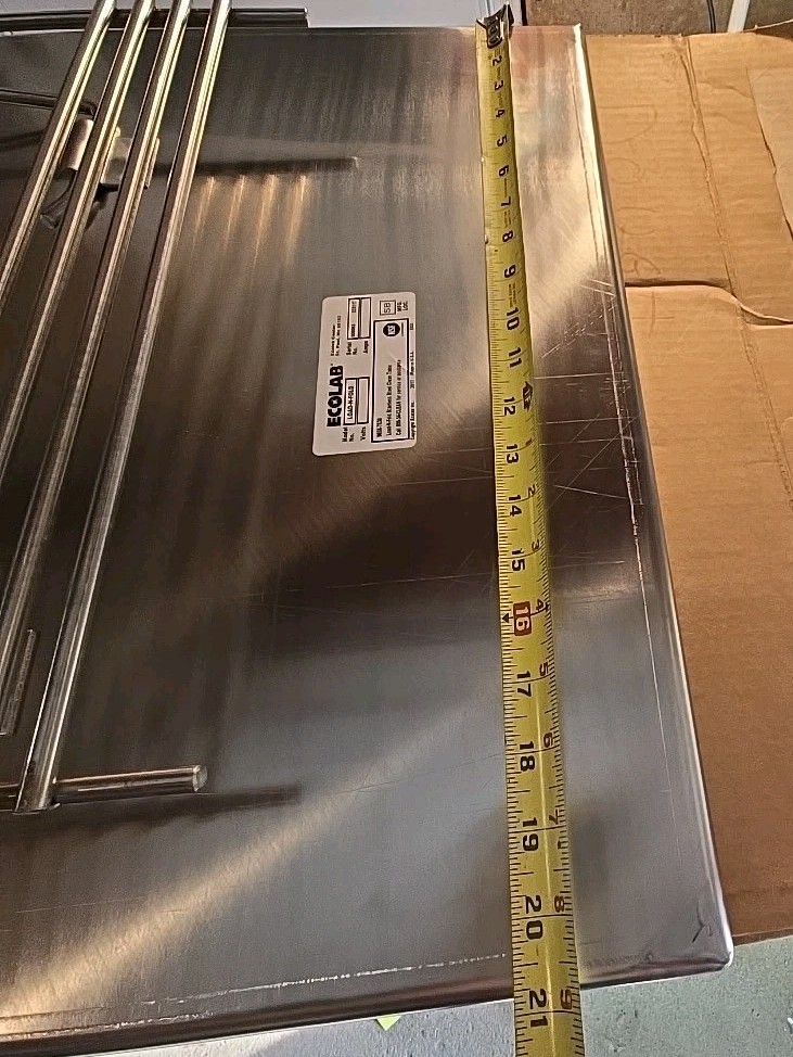 ECOLAB LOAD-N-FOLD 21" X 25" Stainless Steel Fold Down Wall Table Made in U.S.A.