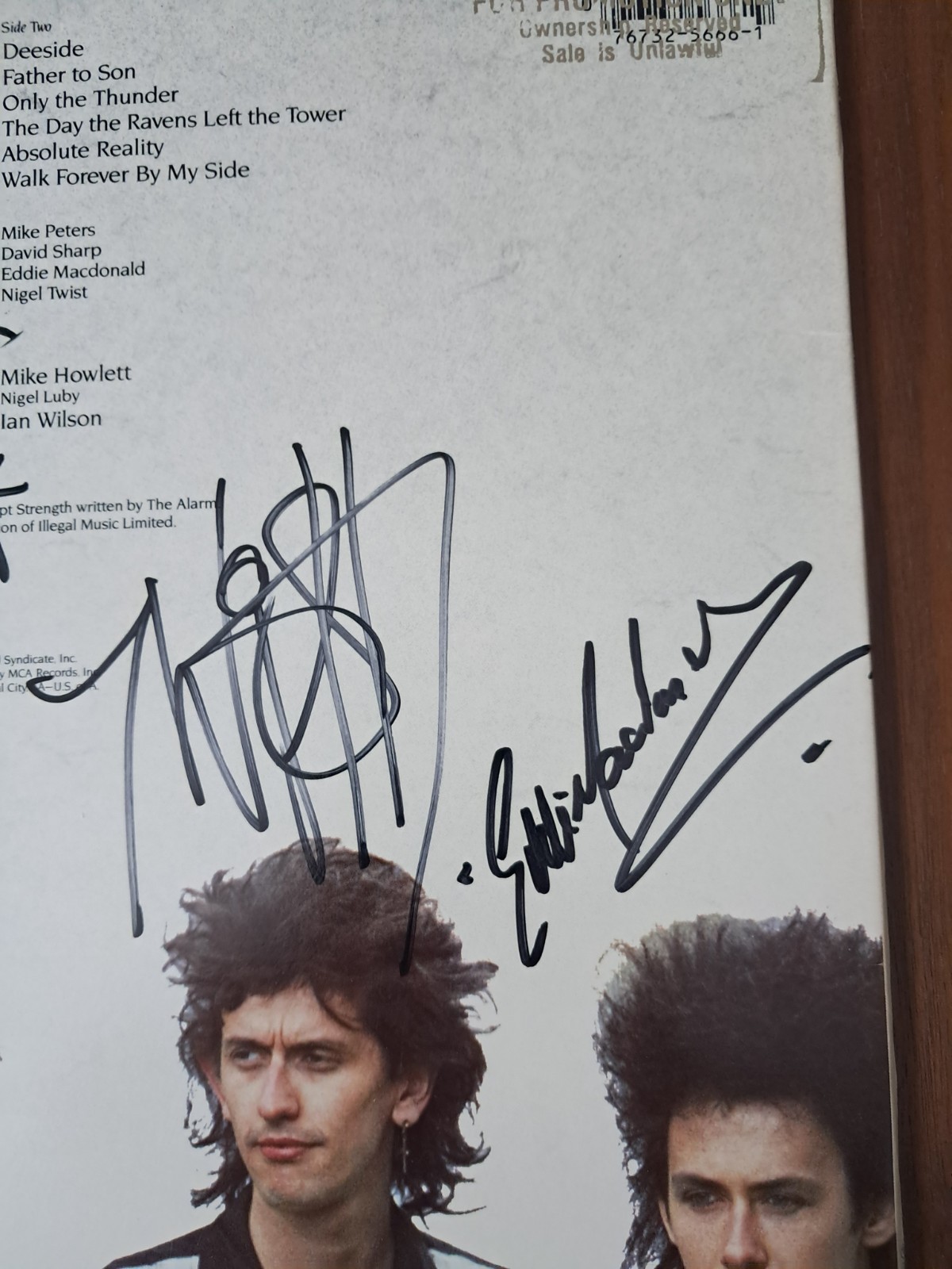 The Alarm Full Band Signed Autographed LP W/Pass and Ticket Boston Vinyl Album