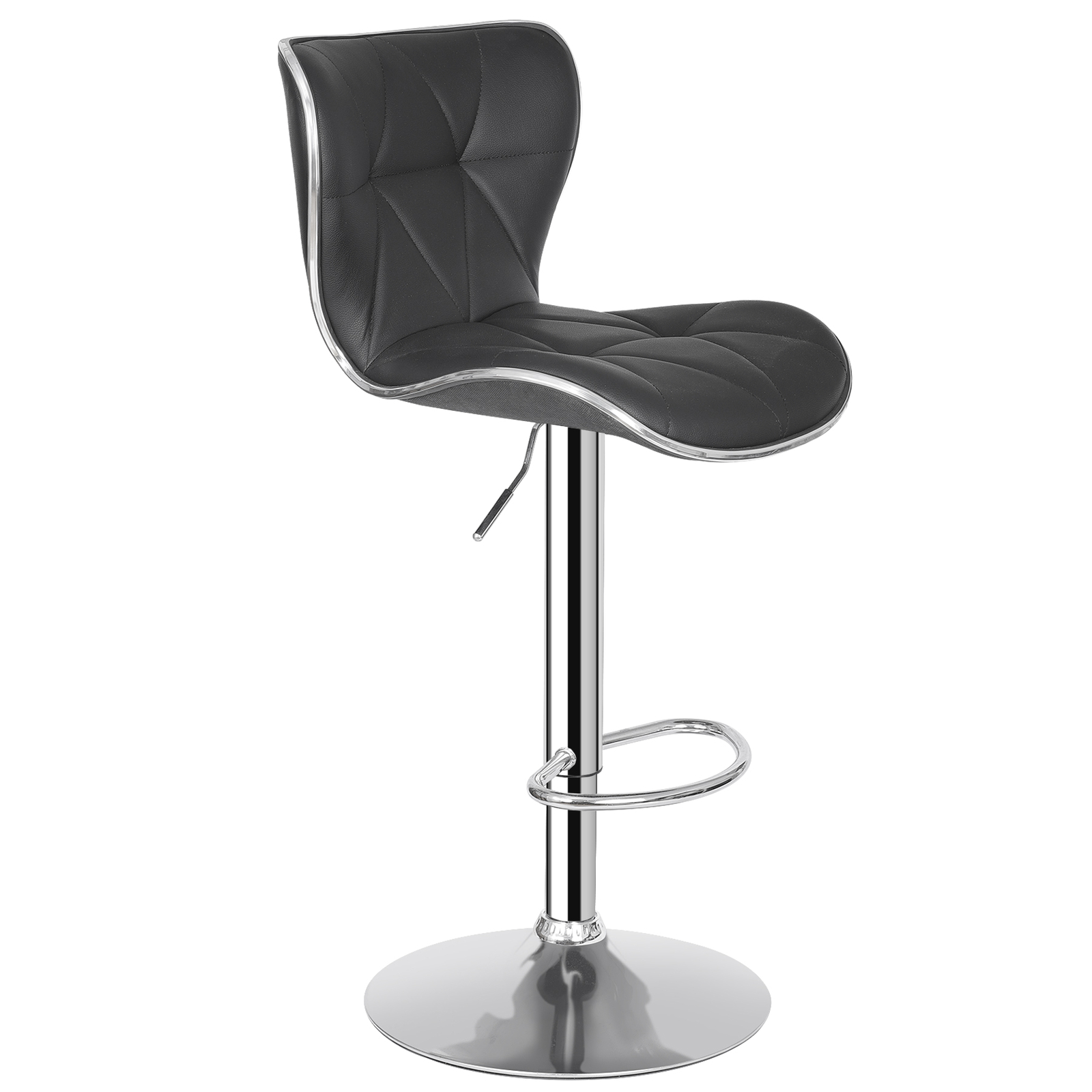 Set of 4 Swivel Bar Stools w/Shell Back Ajustable Height Footrest Design Home