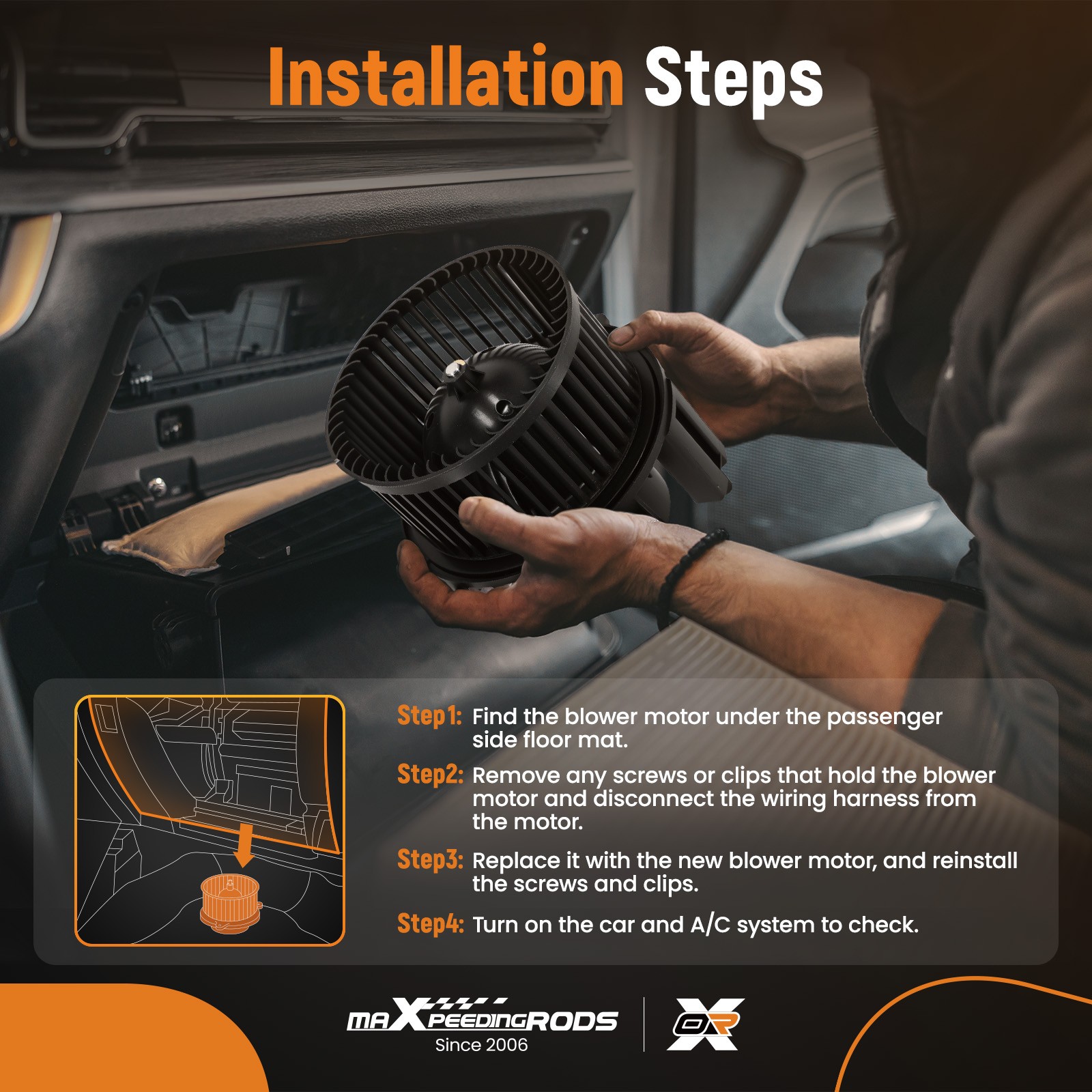 HVAC Heater Blower Motor Fan For GMC Sierra 1500 2500 3500 HD 2010-2014 22803996