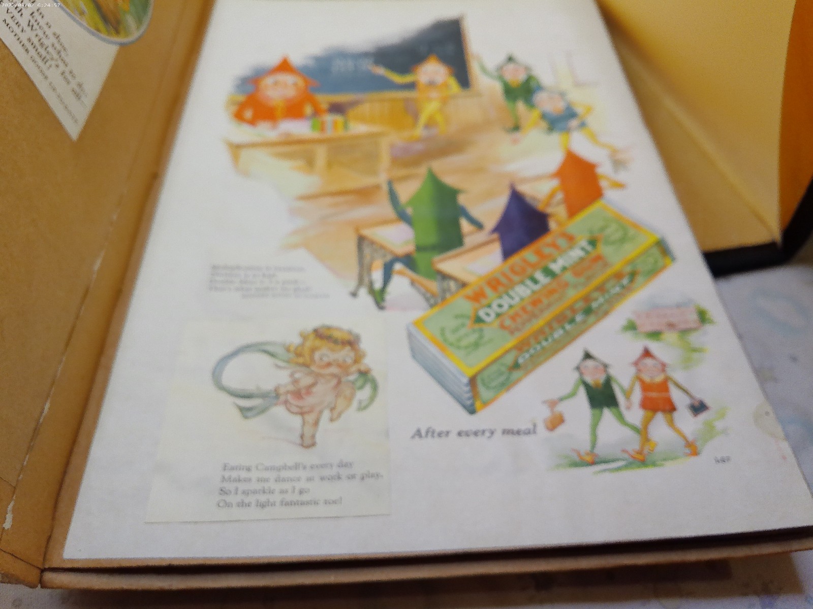 Mother Goose up to date Wrigleys gum ads 1920s era scrapbook filled with ads