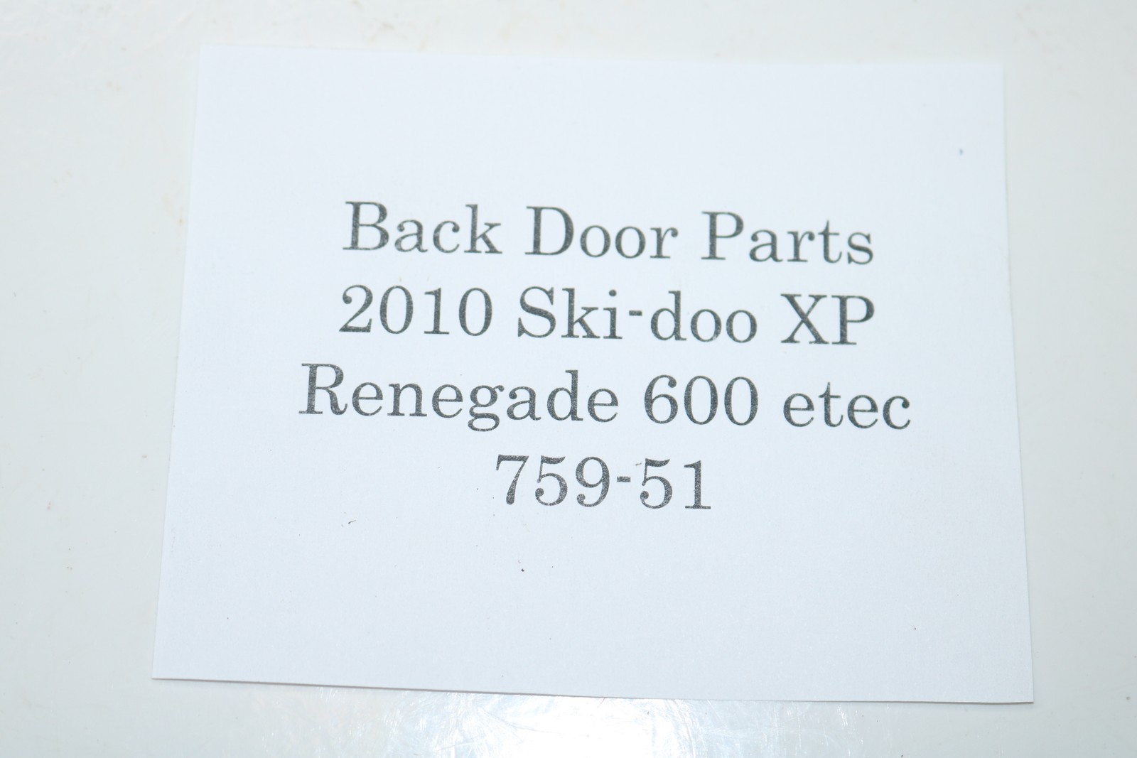2010 Ski-doo Mxz Renegade 600 Etec Xp 137" Taillight Tail Brake Light