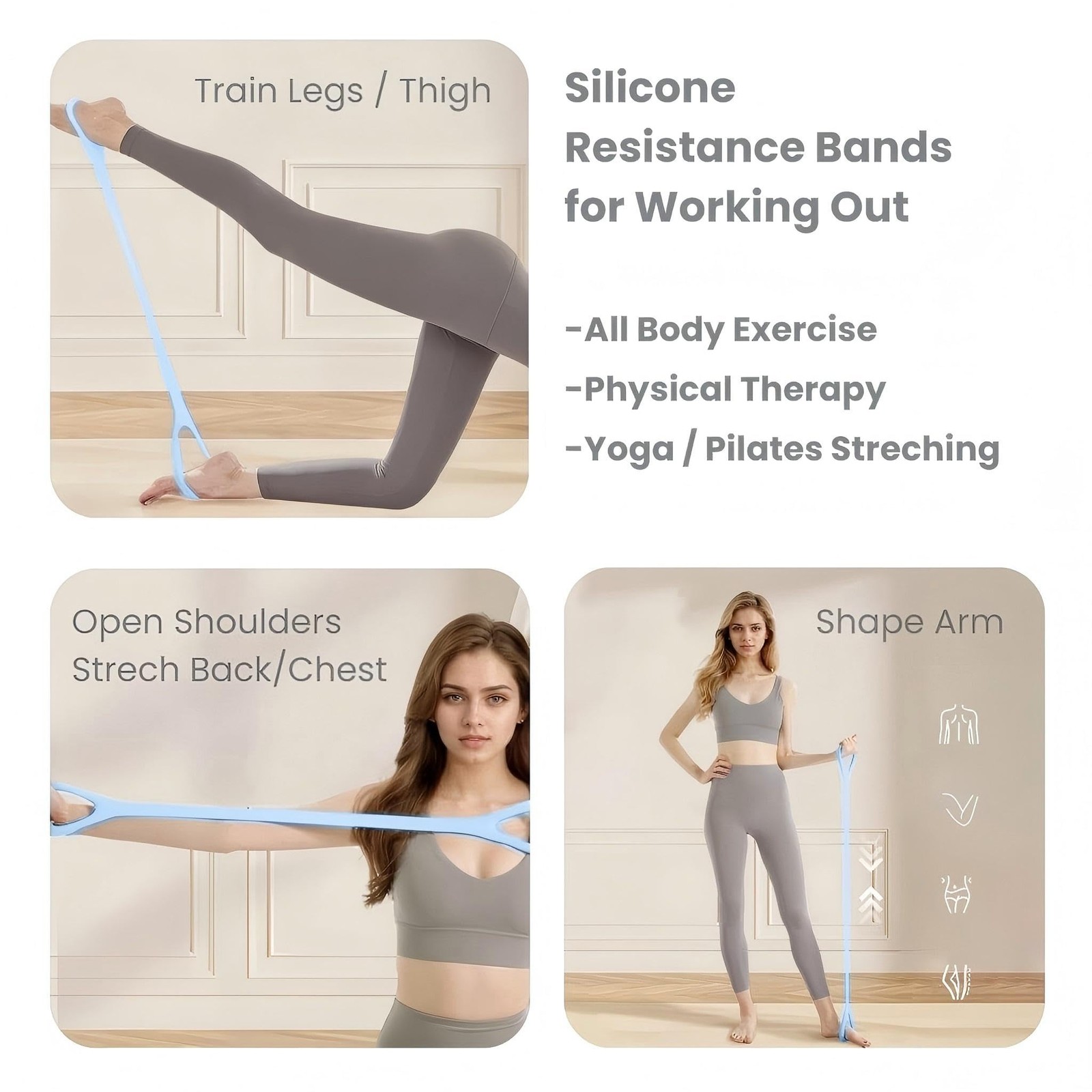Resistance Bands for Working Out 6 Pack Resistance Bands for Arms,Elastic Pil...