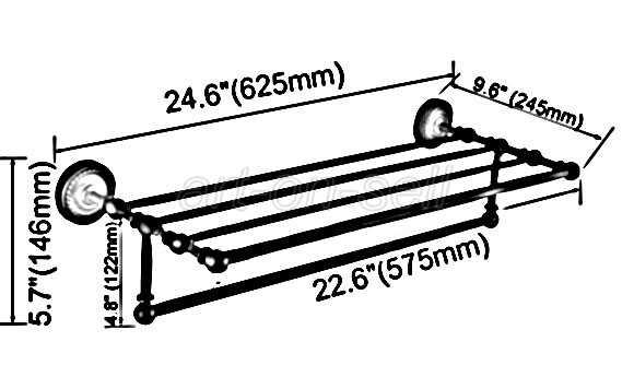 Antique Brass Bathroom Accessory Towel Rail Holder Storage Rack Shelf Bar