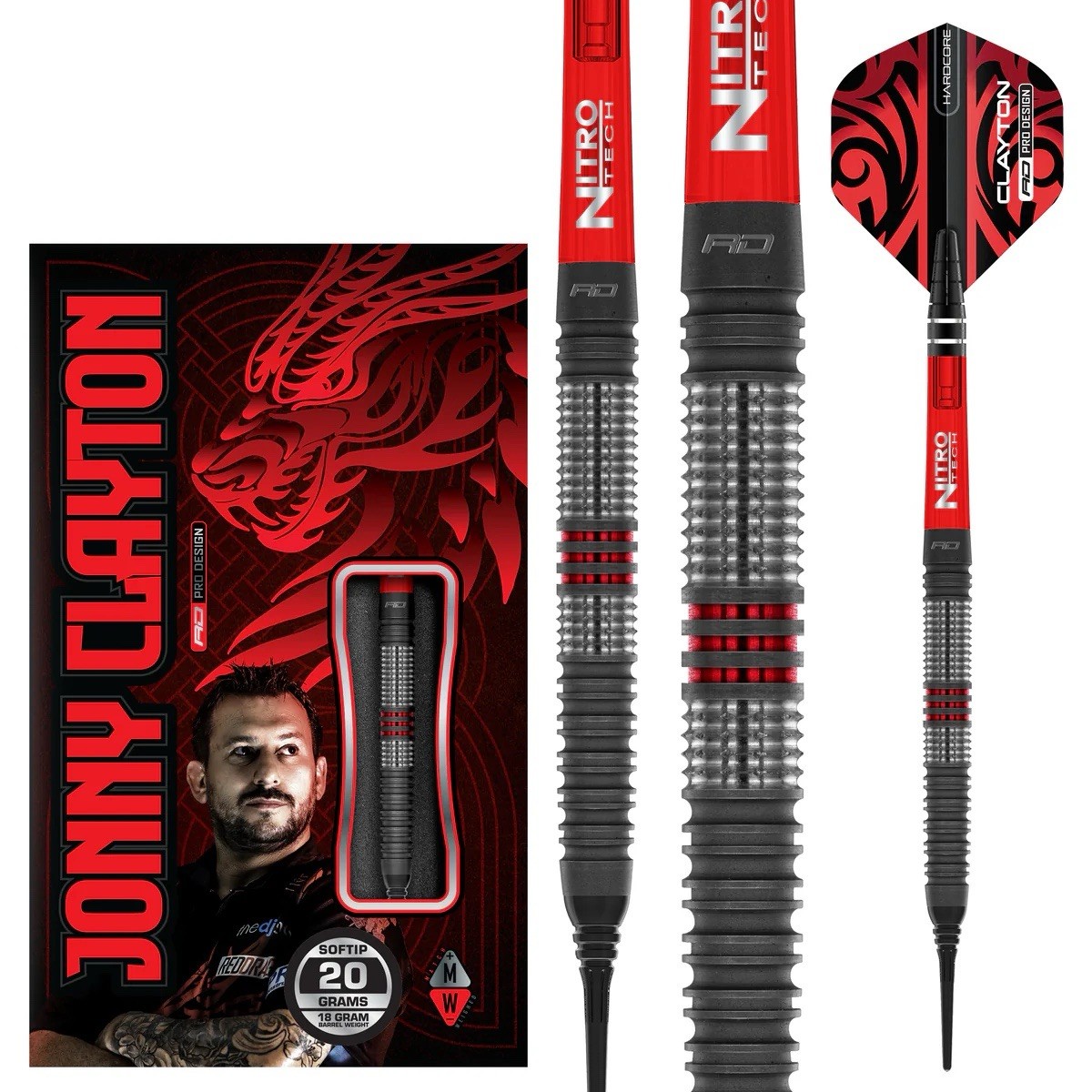 Red Dragon JONNY CLAYTON HIRAETH- Soft Tip Darts- 20g