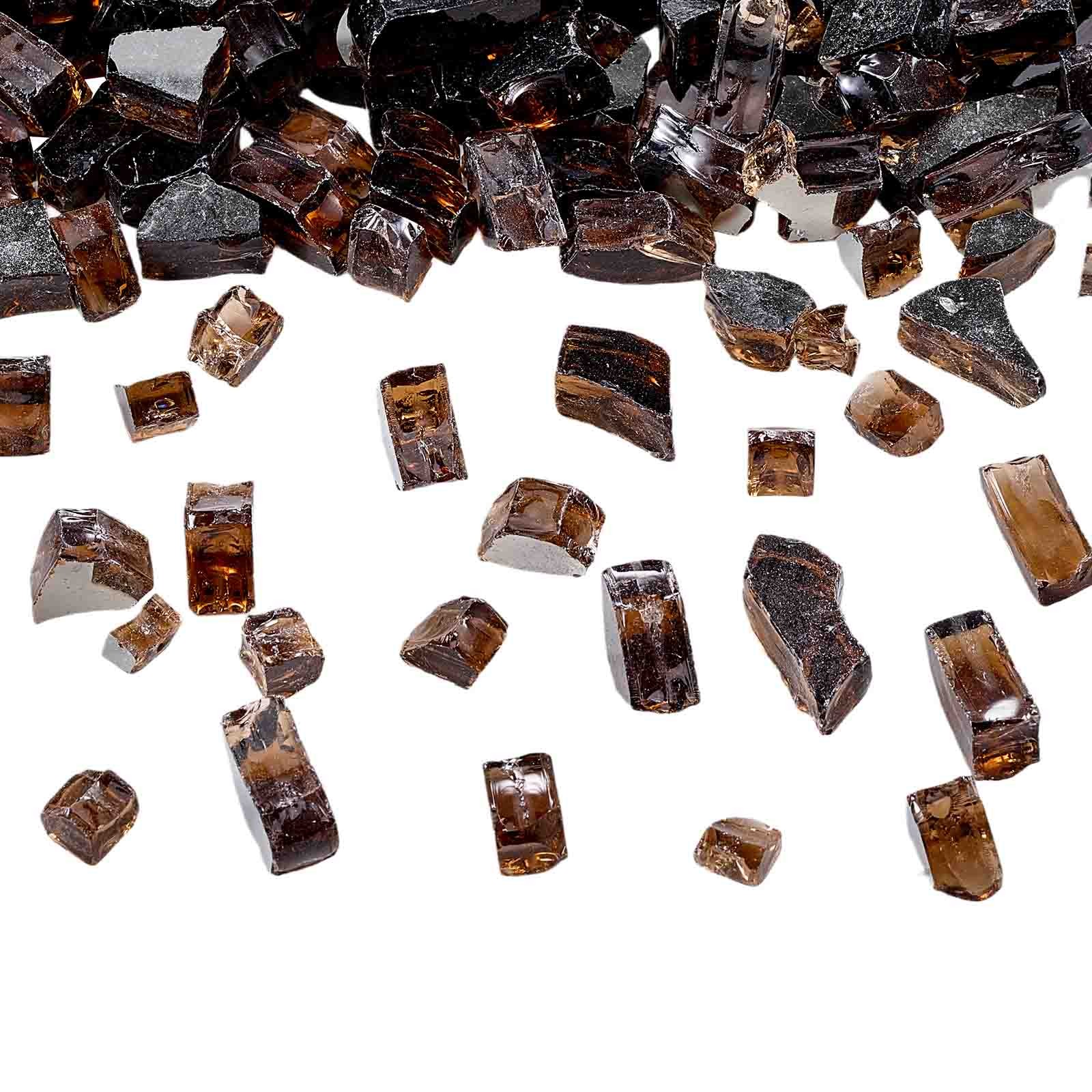 VEVOR 20 LBS Fire Glass 1/2-Inch Fireplace Glass Rocks for Fire Pit Table Copper