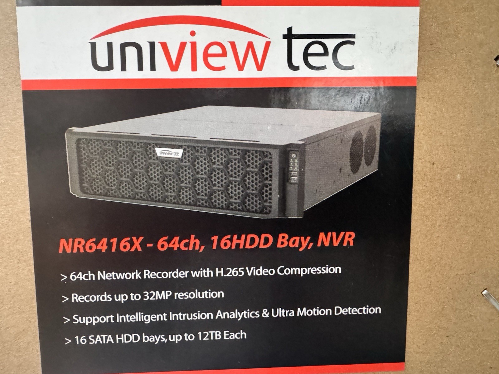 Uniview Tech 64 Channel NVR, NR6416x