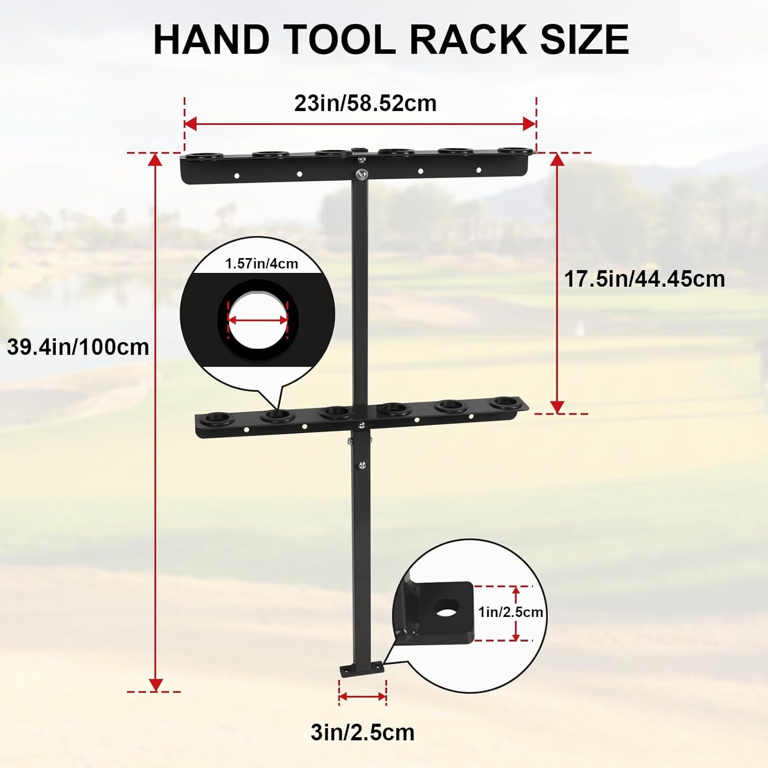 Soundforge Vertical Landscape Hand Tool Rack for Truck Trailers, Garage