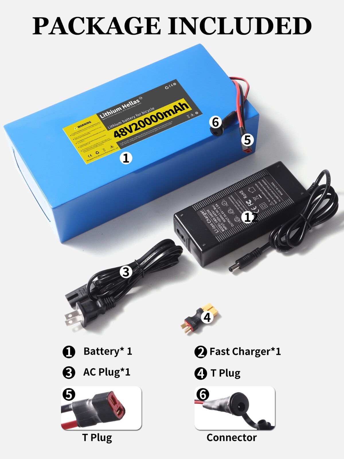 48V Lithium-ion Battery Pack 20Ah With 40A BMS For E-Bike E-Scooter Replacement