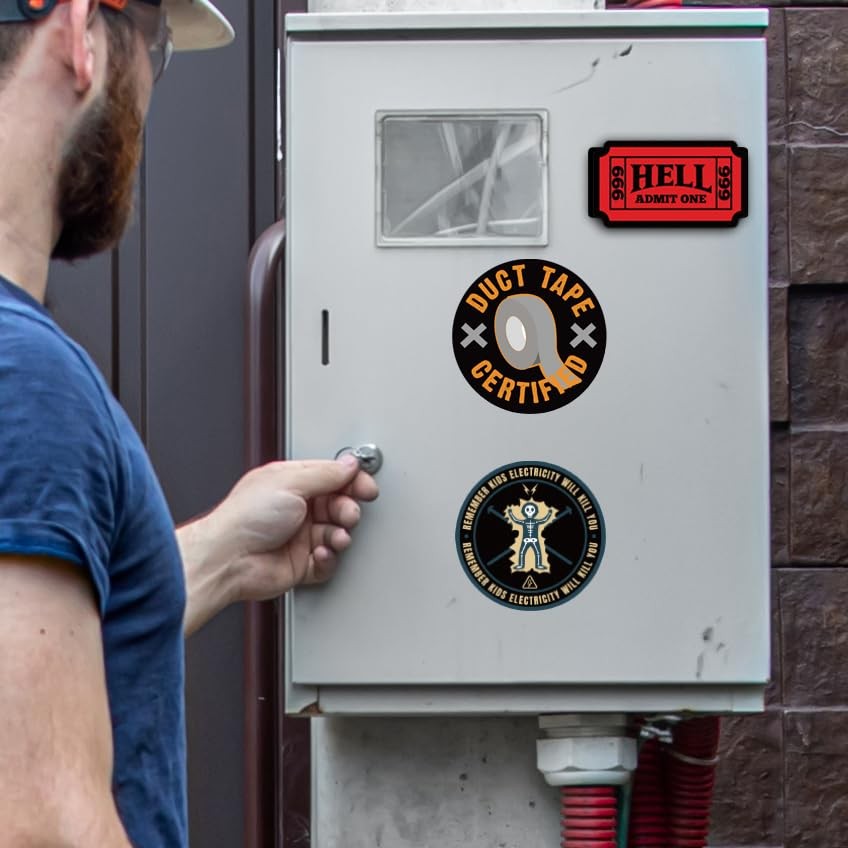 173 PCS Funny Hard Hat Stickers Waterproof Blue Collar Decals Pack Laptop Helmet