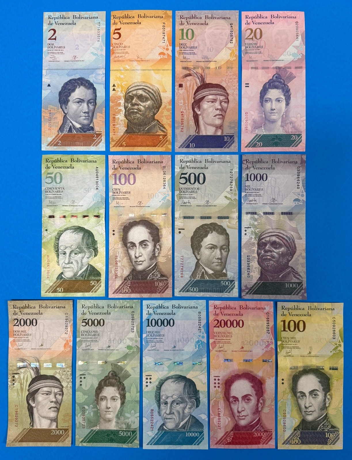 Venezuela 13 NEW UNC Banknotes! Authentic! Real! Bolivares Currency set, Animals