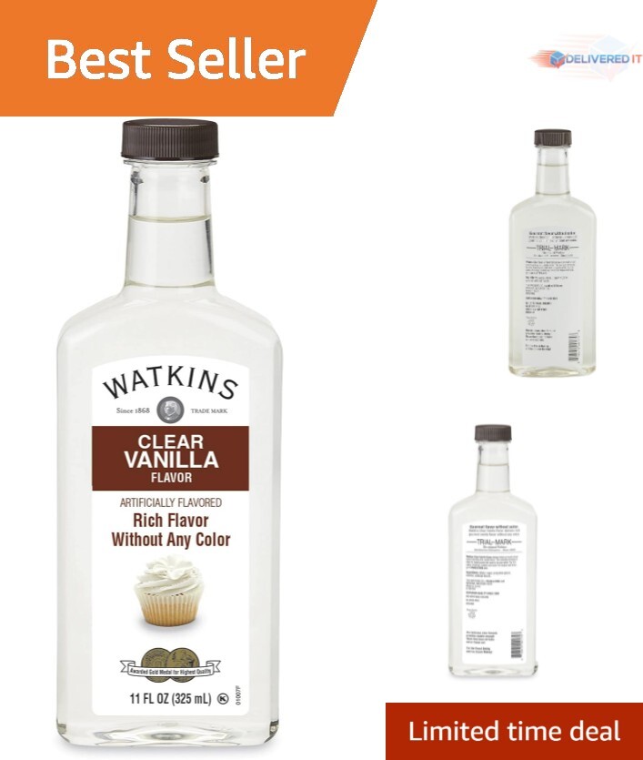 11 fl. oz Clear Vanilla Extract – No Artificial Colors, Non-GMO, Gluten-Free