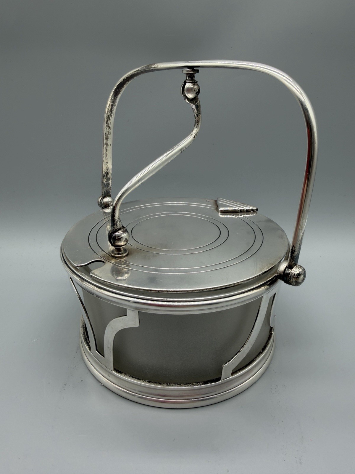 French Boulenger Art Deco Sterling Silver Cheese Serving Dish, 510 grams