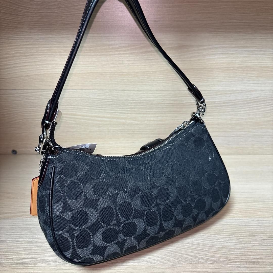 COACH CQ184 Ashton Baguette Signature Denim Handbag Shoulder Bag Women BRAND NEW