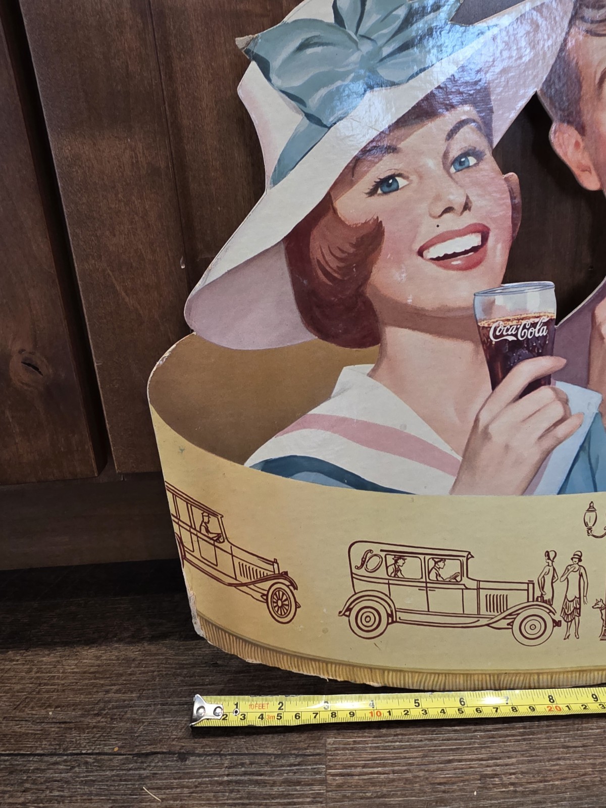 RARE Vintage 1920s Style Coca-Cola Cardboard Die-Cut Sign -24" Store Display Gas
