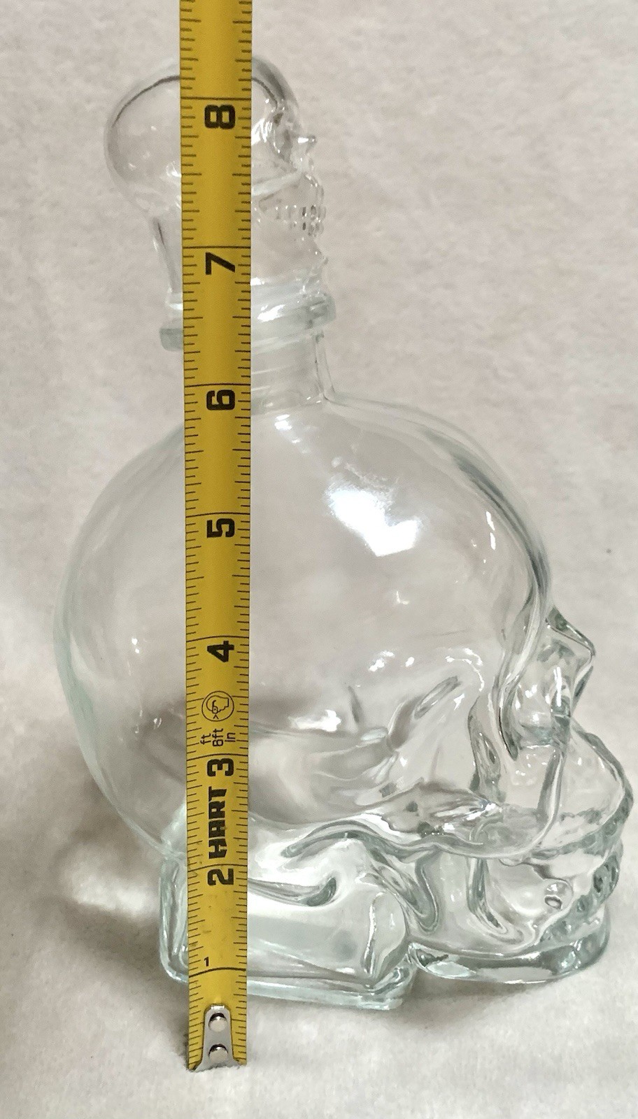 NEW 3D Figural Skull Clear Glass 26.5oz Decanter w/3D Mini Skull Stopper