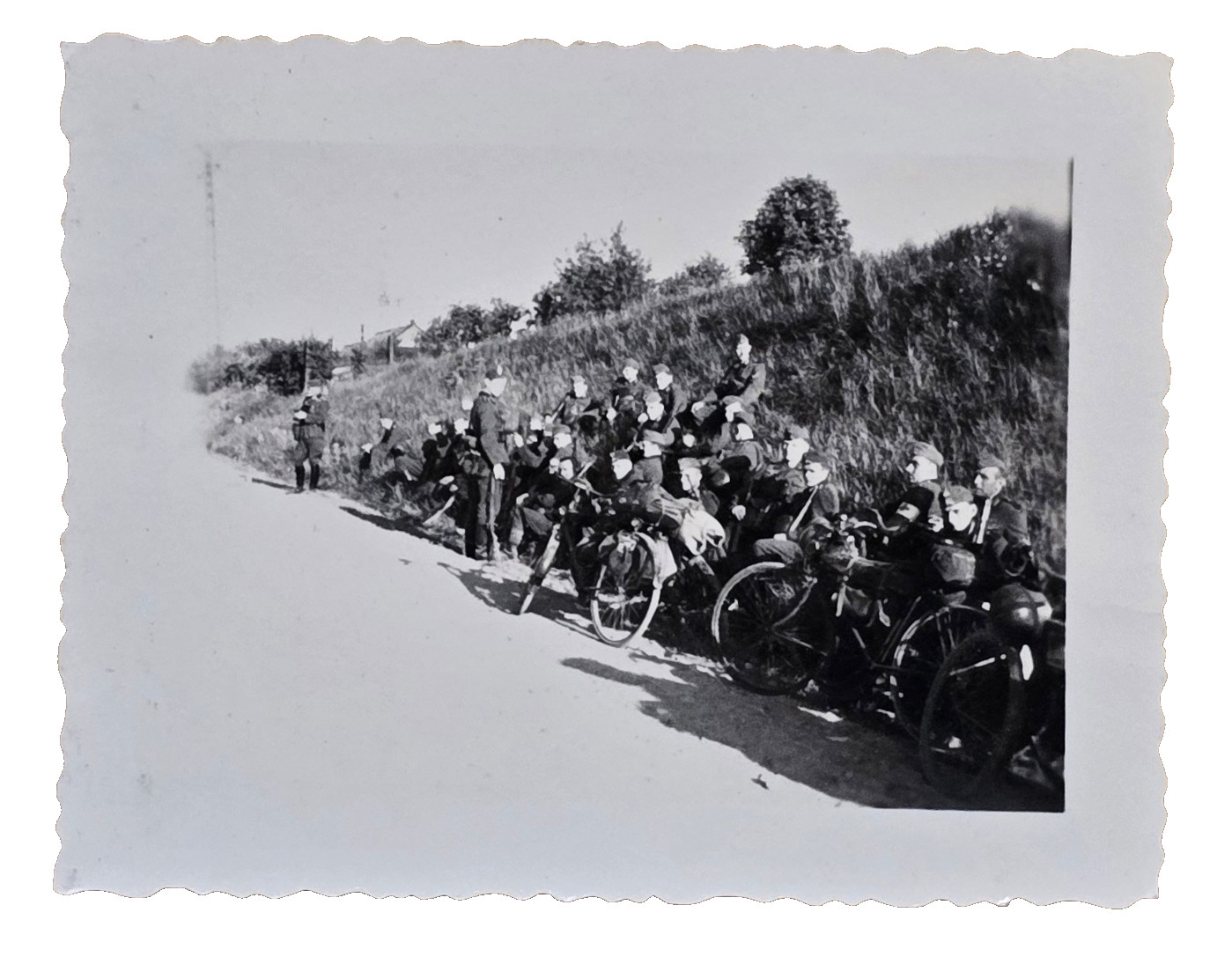 WW2 German Wehrmacht Bicycle Bike Brigade Regiment Soldiers Wartime Photo
