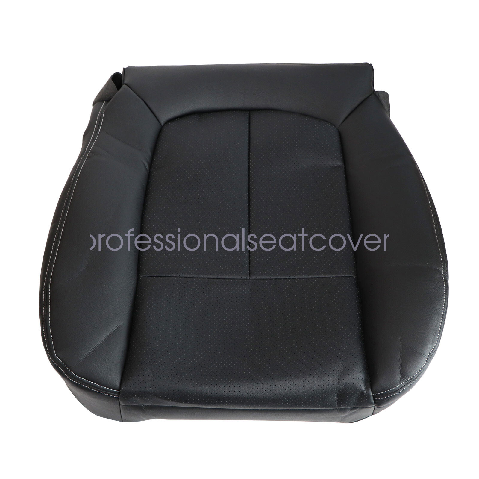 For 2009-2014 Ford F150 Lariat Front PERFORATED Leather Seat Cover Black